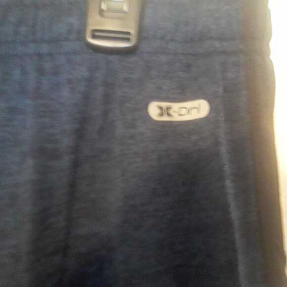 RBX Performance X-DRI Large Mens blue shorts with pockets and black sidestripes - Picture 2 of 5